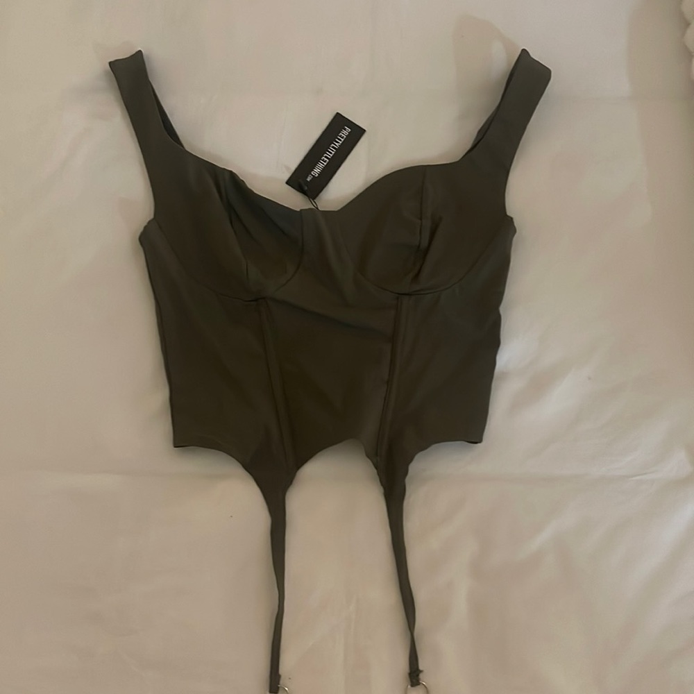 Brand new olive green corset top (with tags)